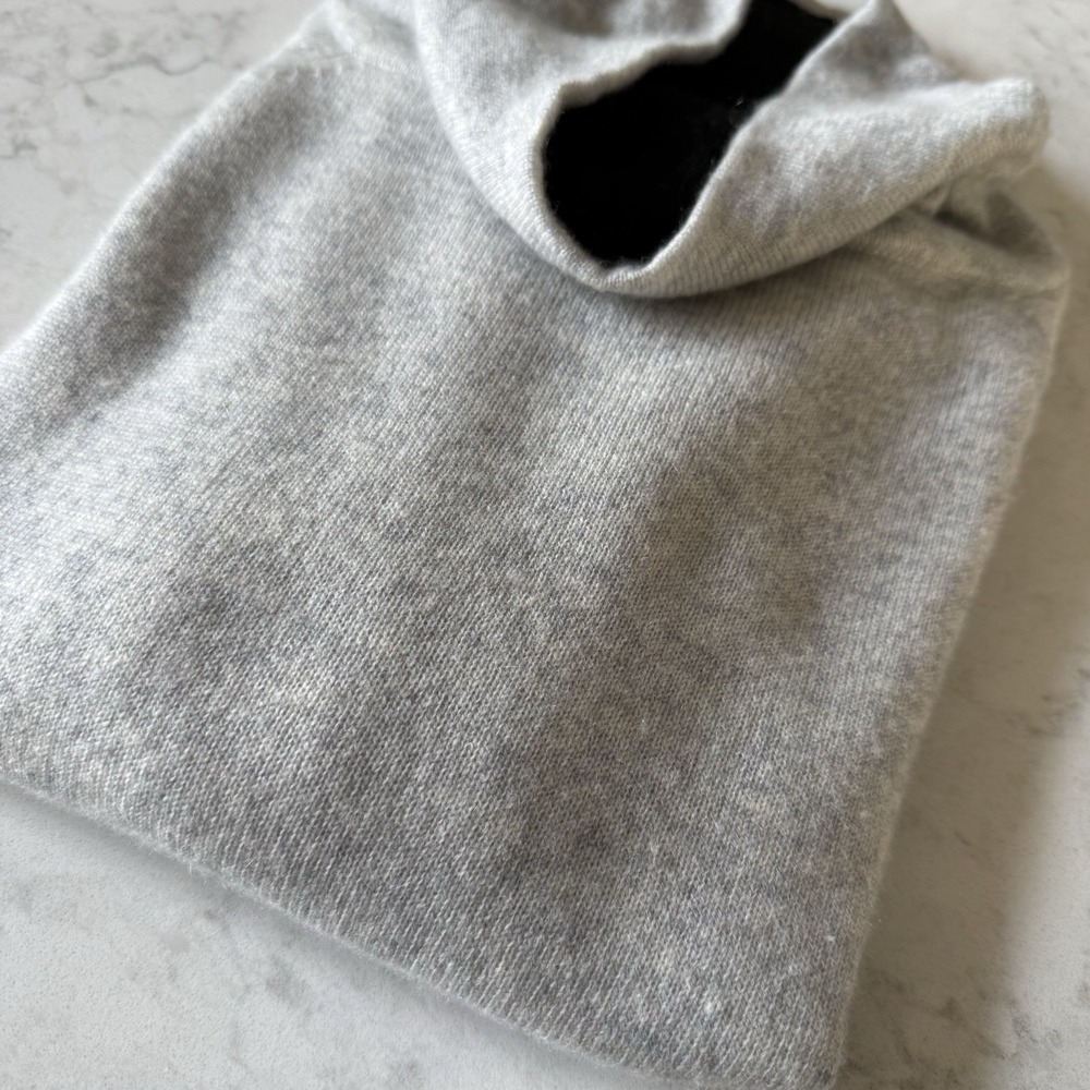 Lisa Todd Cowl Neck Lightweight Sweater Merino Cashmere NO TIE Gray XS